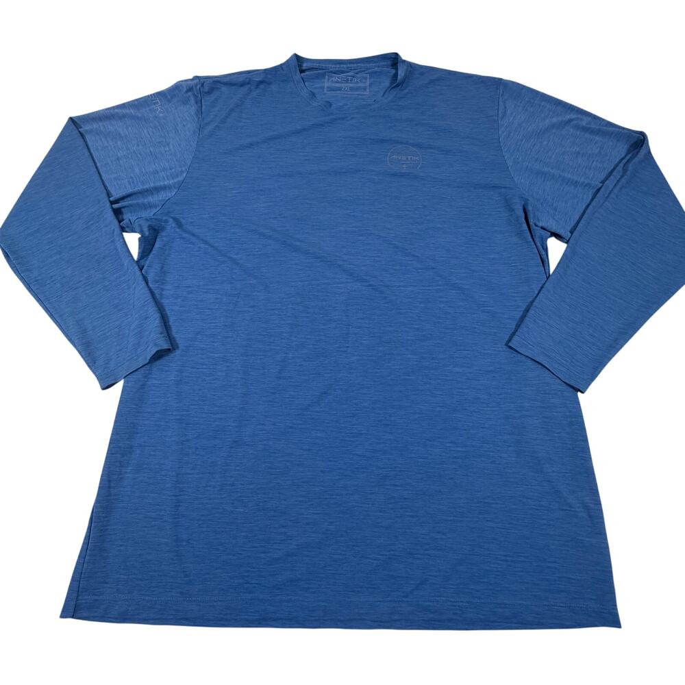 Anetik Vint Low Pro Tech Long Sleeve Fishing Sun Shirt UPF 30+ Blue Men Sz 2XL